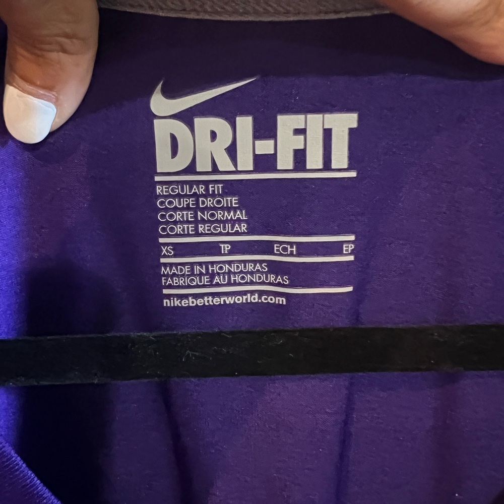Dri-fit Nike purple shirt. Size XS